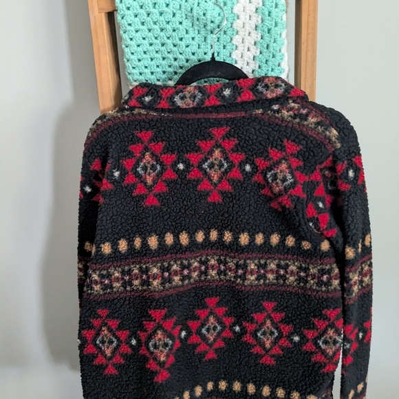 Sonoma Black and Red Patterned Cowl Sweater - Picture 2 of 2